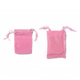 50 pc Rectangle Velvet Pouches, Gift Bags, Pink, 7x5cm