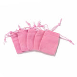 50 pc Rectangle Velvet Pouches, Gift Bags, Pink, 7x5cm