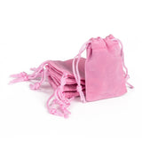 50 pc Rectangle Velvet Pouches, Gift Bags, Pink, 7x5cm