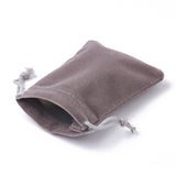 50 pc Rectangle Velvet Pouches, Gift Bags, Gray, 7x5cm