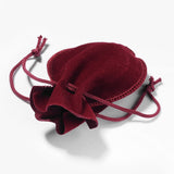 200 pc Velvet Bags, Calabash Shape Drawstring Jewelry Pouches, Medium Violet Red, 9x7cm