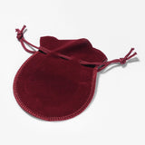 200 pc Velvet Bags, Calabash Shape Drawstring Jewelry Pouches, Medium Violet Red, 9x7cm
