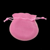 200 pc Velvet Bags, Calabash Shape Drawstring Jewelry Pouches, Hot Pink, 9x7cm
