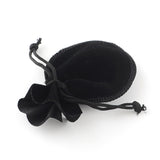200 pc Velvet Bags, Calabash Shape Drawstring Jewelry Pouches, Black, 9x7cm