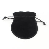 200 pc Velvet Bags, Calabash Shape Drawstring Jewelry Pouches, Black, 9x7cm