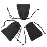 20 pc Rectangle Velvet Jewelry Drawstring Bags, Christmas Party Wedding Candy Gift Bags, Black, 7x5cm