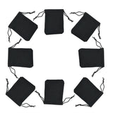 20 pc Rectangle Velvet Jewelry Drawstring Bags, Christmas Party Wedding Candy Gift Bags, Black, 7x5cm