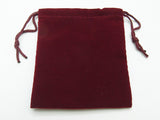 200 pc Velvet Jewellery Bag, Dark Red, About 9cmx10.5cm