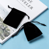 100 pc Velvet Cellphone Bags, Rectangle, Black, 9x7cm