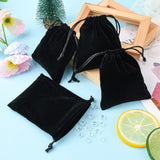 100 pc Velvet Jewelry Bags, Black, about 10cm wide, 12cm long