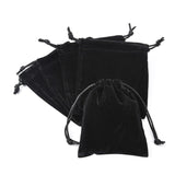 100 pc Velvet Jewelry Bags, Black, about 10cm wide, 12cm long