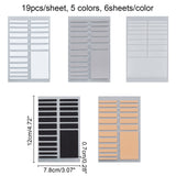 Craspire 30 Sheets 5 Colors EVA Invisible Ring Size Adjuster Sticker, Mixed Color, 12x7.8x0.7cm, 19pcs/sheet, 6sheets/color