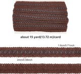 15 Yard Faux Leather Braid Trims with Curve Lace, Coconut Brown Centipede Lace Ribbon for Home Decor DIY Sewing Craft, 3/4 Inch(18mm) Wide