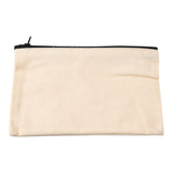 2 pc Blank DIY Craft Bag Canvas Pencil Pouch, with Black Zipper, Cosmetic Bag Multipurpose Travel Toiletry Pouch, Floral White, 12.2x20.3cm