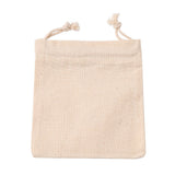 10 pc Rectangle Cloth Packing Pouches, Drawstring Bags, Old Lace, 12x10.5x0.4cm