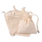 10 pc Rectangle Cloth Packing Pouches, Drawstring Bags, Old Lace, 12x10.5x0.4cm