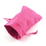 10 pc Polyester Imitation Burlap Packing Pouches Drawstring Bags, Mixed Color, 14x10cm