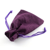 10 pc Polyester Imitation Burlap Packing Pouches Drawstring Bags, Purple, 18x13cm