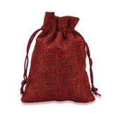 10 pc Polyester Imitation Burlap Packing Pouches Drawstring Bags, Mixed Color, 12x9cm