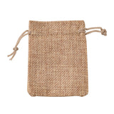 10 pc Polyester Imitation Burlap Packing Pouches Drawstring Bags, Mixed Color, 9x7cm