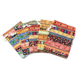 5 pc Ethnic Style Cloth Packing Pouches Drawstring Bags, Rectangle, Mixed Color, 14x10cm