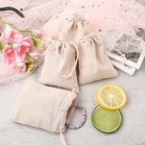 10 pc Cotton Packing Pouches Drawstring Bags, Wheat, 14x11cm