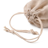 10 pc Cotton Packing Pouches Drawstring Bags, Wheat, 14x11cm