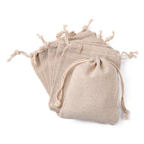 10 pc Cotton Packing Pouches Drawstring Bags, Wheat, 14x11cm
