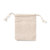 10 pc Cotton Packing Pouches Drawstring Bags, Wheat, 9x8cm