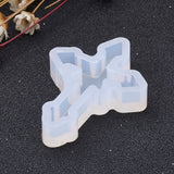 Cross Shape DIY Silicone Molds, Resin Casting Molds, For UV Resin, Epoxy Resin Jewelry Making, White, 38.5x28.5x7mm, Inner Size: 34x24mm