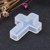Cross Shape DIY Silicone Molds, Resin Casting Molds, For UV Resin, Epoxy Resin Jewelry Making, White, 39x28x7mm