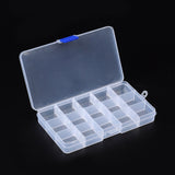 2 Set Plastic Beads Storage Containers, Adjustable Dividers Box, 10cmx17.5cm