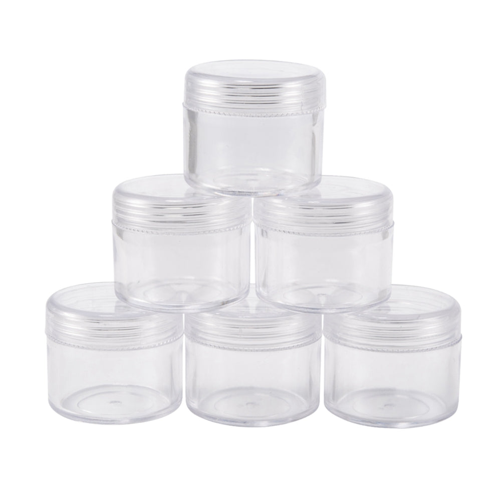 CRASPIRE 6 pcs Plastic Bead Containers, Round, about 3.9cm in