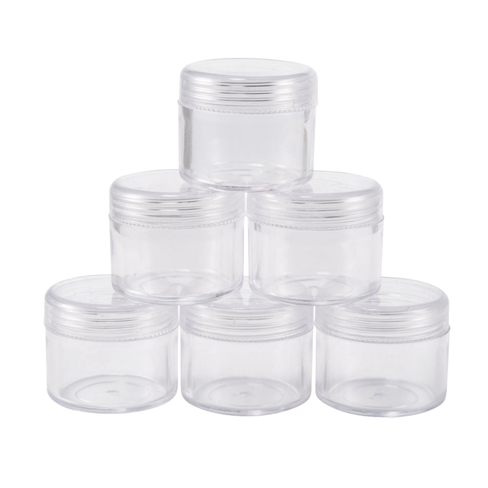 CRASPIRE 6 pcs Plastic Bead Containers, Round, about 3.9cm in diameter