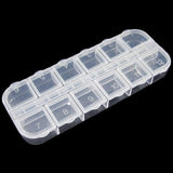 1 pcs Plastic Bead Containers, Flip Top Bead Storage, Jewelry Box for Nail Art Decoration, 12 Compartments, White, 13x5x1.5cm