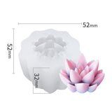 1PCS Succulent Plants Shape DIY Candle Silicone Molds, Resin Casting Molds, For UV Resin, Epoxy Resin Jewelry Making, White, 52x52x32mm