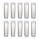 20 pcs Plastic Bead Containers, with Lids, Tube, Clear, Clear, 55x15mm