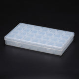 1 pcs Polypropylene Plastic Bead Storage Containers, Removable, 28 Compartments, Rectangle, Clear, 175x108x26mm