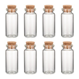 10 pcs Glass Jar Bead Containers, with Cork Stopper, Wishing Bottle, Clear, 22x62mm, Bottleneck: 15mm in diameter, Capacity: 15ml(0.5 fl. oz)