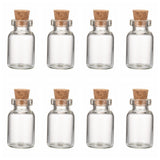 20 pcs Glass Jar Bead Containers, with Cork Stopper, Wishing Bottle, Clear, 16x28mm, Bottleneck: 10mm in diameter, Capacity: 4ml(0.13 fl. oz)