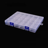 2 pcs Polypropylene(PP) Bead Storage Container, 30 Compartment Organizer Boxes, with 5Pcs Adjustable Dividers, Rectangle, Clear, 21.7x16.8x2.8cm, Hole: 8mm