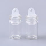 50 pcs Glass Bottle Pendant Decoration, Wishing Bottle, with Plastic Plug, Clear, 24.5x10mm, Hole: 2mm, Capacity: 1ml(0.03 fl. oz)
