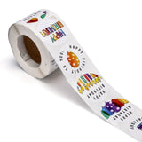 Craspire Self-Adhesive Paper Stickers, for Birthday Party, Decorative Presents, Round with Word Happy Birthday, Colorful, 38mm, 500pcs/roll