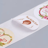 Craspire Self-Adhesive Paper Stickers, for Mother's Day, Decorative Presents, Round, Colorful, 38mm, 500pcs/roll