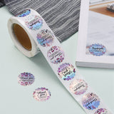 Craspire Rainbow Laser 1 Inch Thank You Sticker, for Mother's Day Valentine's Day Birthday Thanksgiving Day, Round with 4 patterns/roll, Word, 25mm, 500pcs/roll
