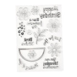 Craspire Silicone Clear Stamps, for Card Making Decoration DIY Scrapbooking, Flower Pattern, 15x10.3x0.3cm