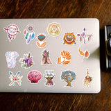 Craspire Bohemian Style Cartoon Stickers, Vinyl Waterproof Decals, for Water Bottles Laptop Phone Skateboard Decoration, Colorful, 5.4x3.7x0.02cm, 50pcs/bag