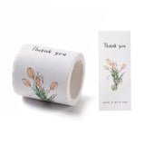 Craspire Self-Adhesive Roll Stickers, for Party Decorative Presents, Rectangle, Flower Pattern, 55x64mm, sticker: 150x59mm, 50pcs/roll.