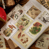 Craspire Vintage Postage Stamp Stickers Set, for Scrapbooking, Planners, Travel Diary, DIY Craft, Plants Pattern, 6.8x4.7cm, 60pcs/set