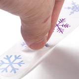Craspire Christmas Themed Flat Round Roll Stickers, Self-Adhesive Paper Gift Tag Stickers, for Party, Decorative Presents, Snowflake Pattern, 25x0.1mm, about 500pcs/roll
